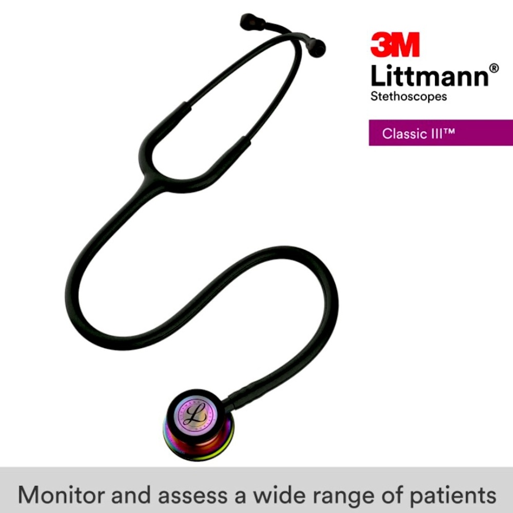 3M Littmann Classic III Monitoring Stethoscope, Rainbow-Finish Chestpiece